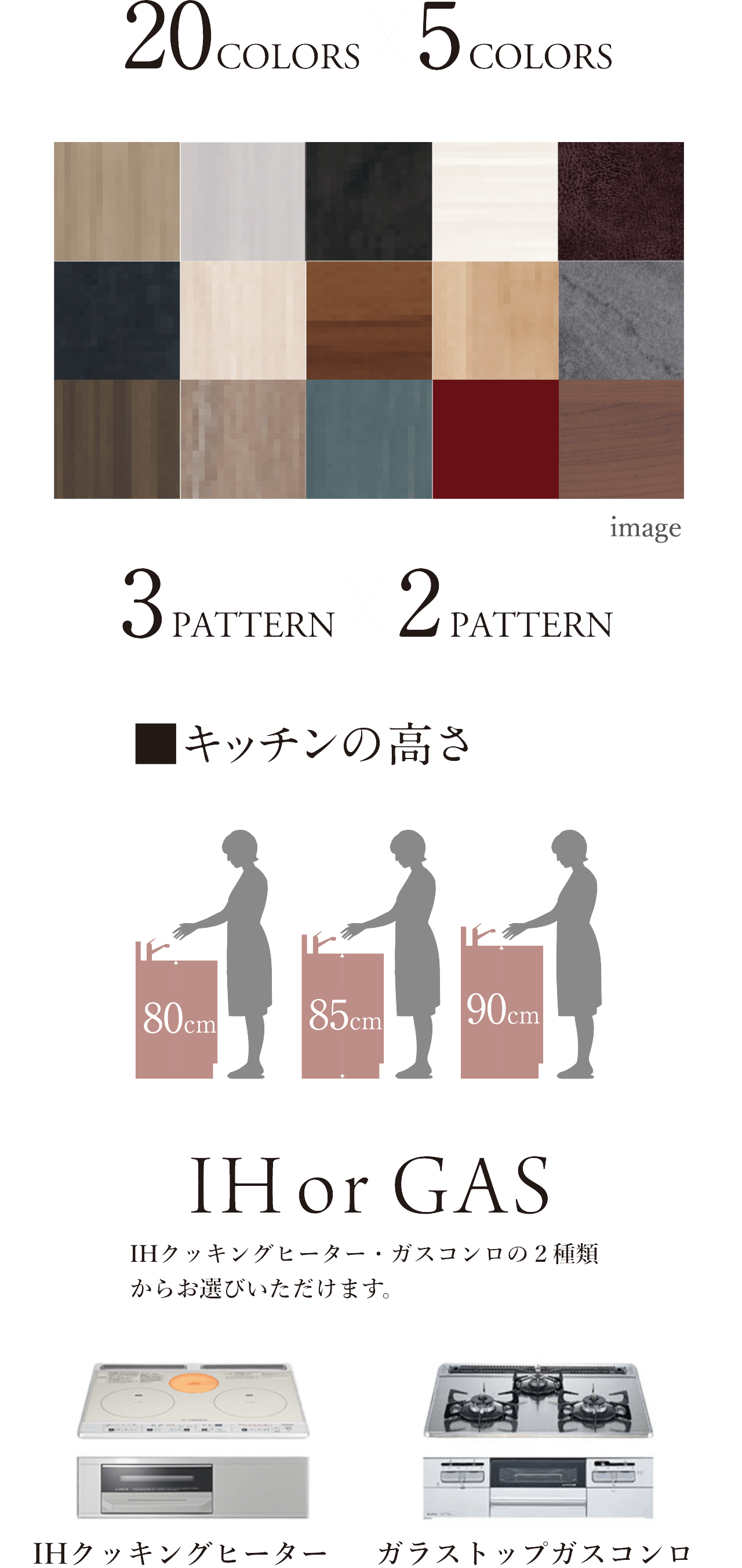 20color ×　5color ×　3pattern ×　2pattern