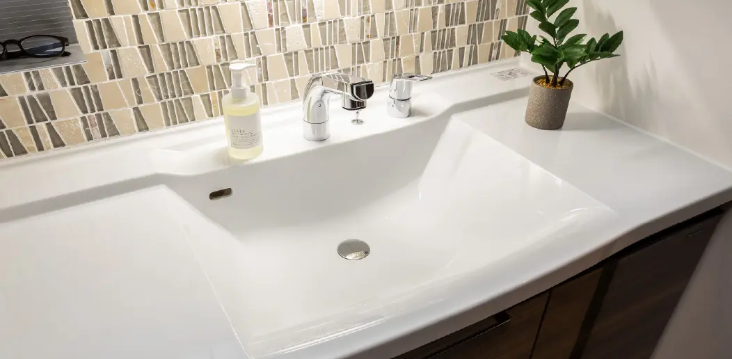 人造大理石天板・ボウル一体型カウンター