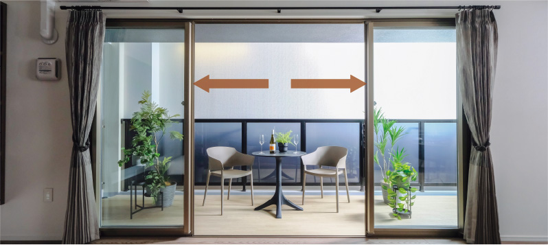 センターオープンサッシ